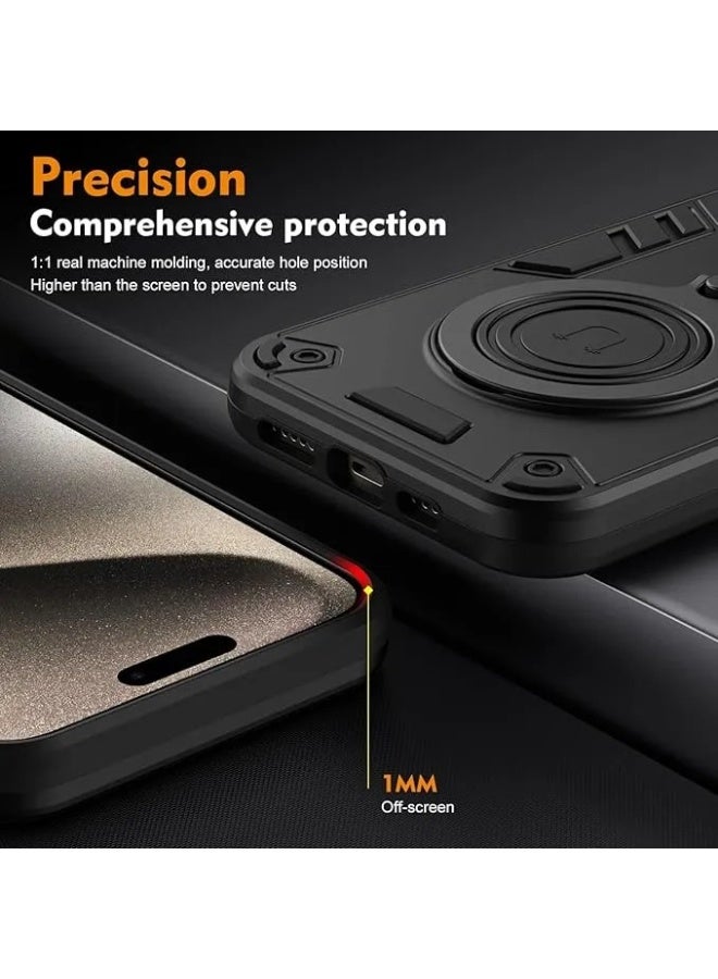 Genaric جراب أرمور لهاتف هونر أكس 9 دي (Honor X9d Armor Case) – مضاد للصدمات بحماية عسكرية كاملة بطبقة مزدوجة و مسند مغناطيسي دوّار 360° – أسود - Image 2